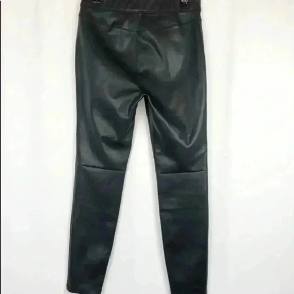 Free People Mid Rise Vegan Leather Moto Pull On Skinny Pants - Picture 3 of 6